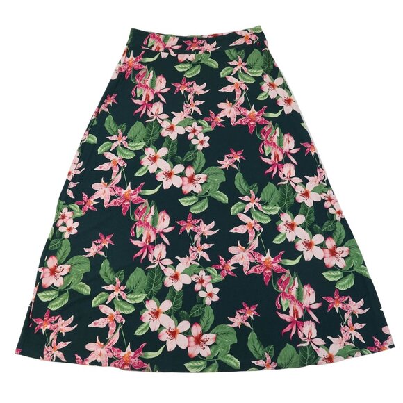 Tommy Bahama Dresses & Skirts - TOMMY BAHAMA Le Tigre Orchid Floral A-Line Pull On Jersey Knit Maxi Skirt Size L